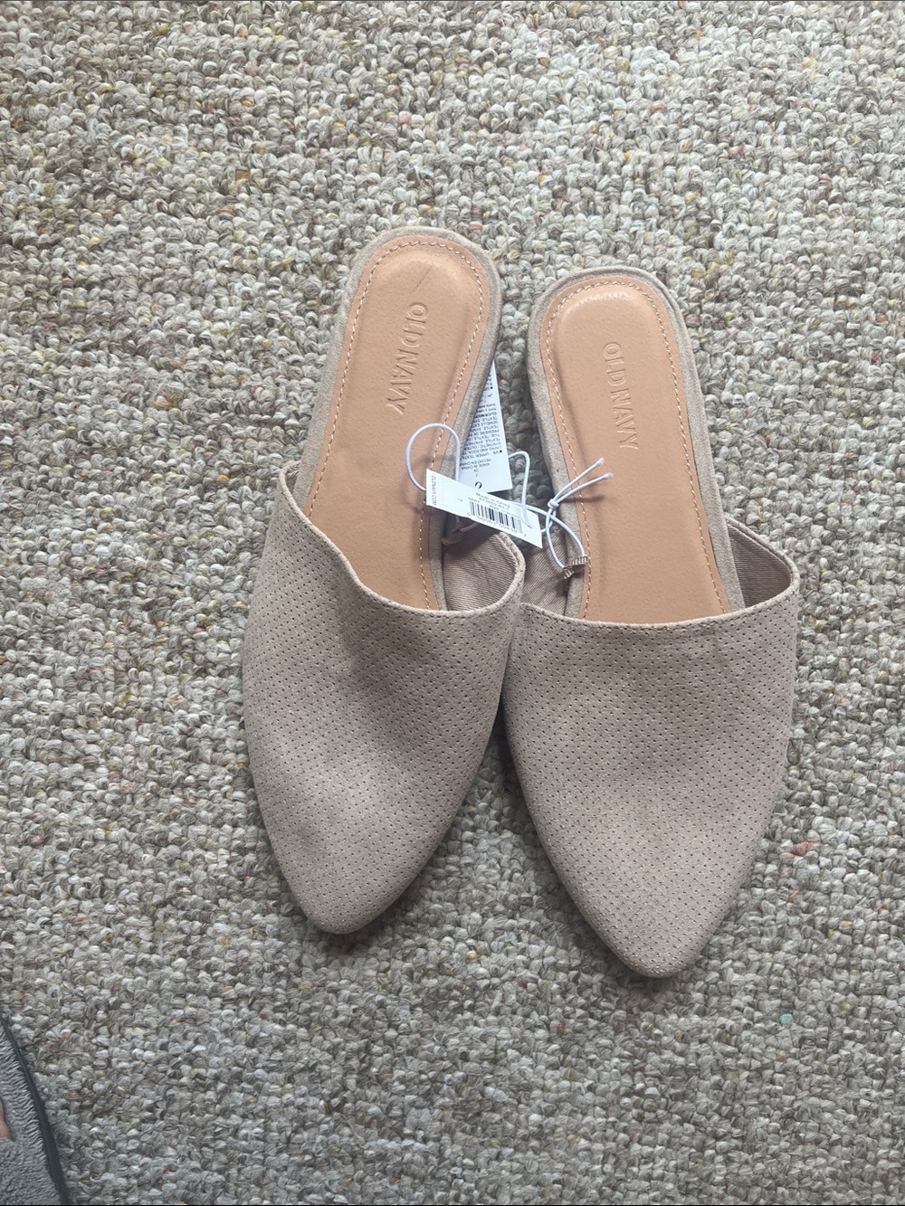 Old Navy Beige Pointed-Toe Slip-On Mules